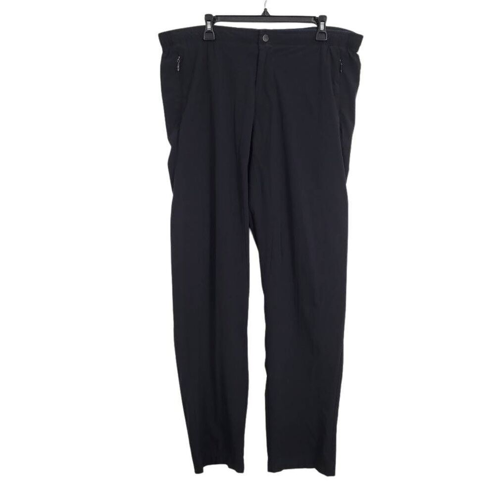 Paskho Black Lightweight‎ Pants Sz XL Nylon Stretch Zip Pockets Travel Hiking